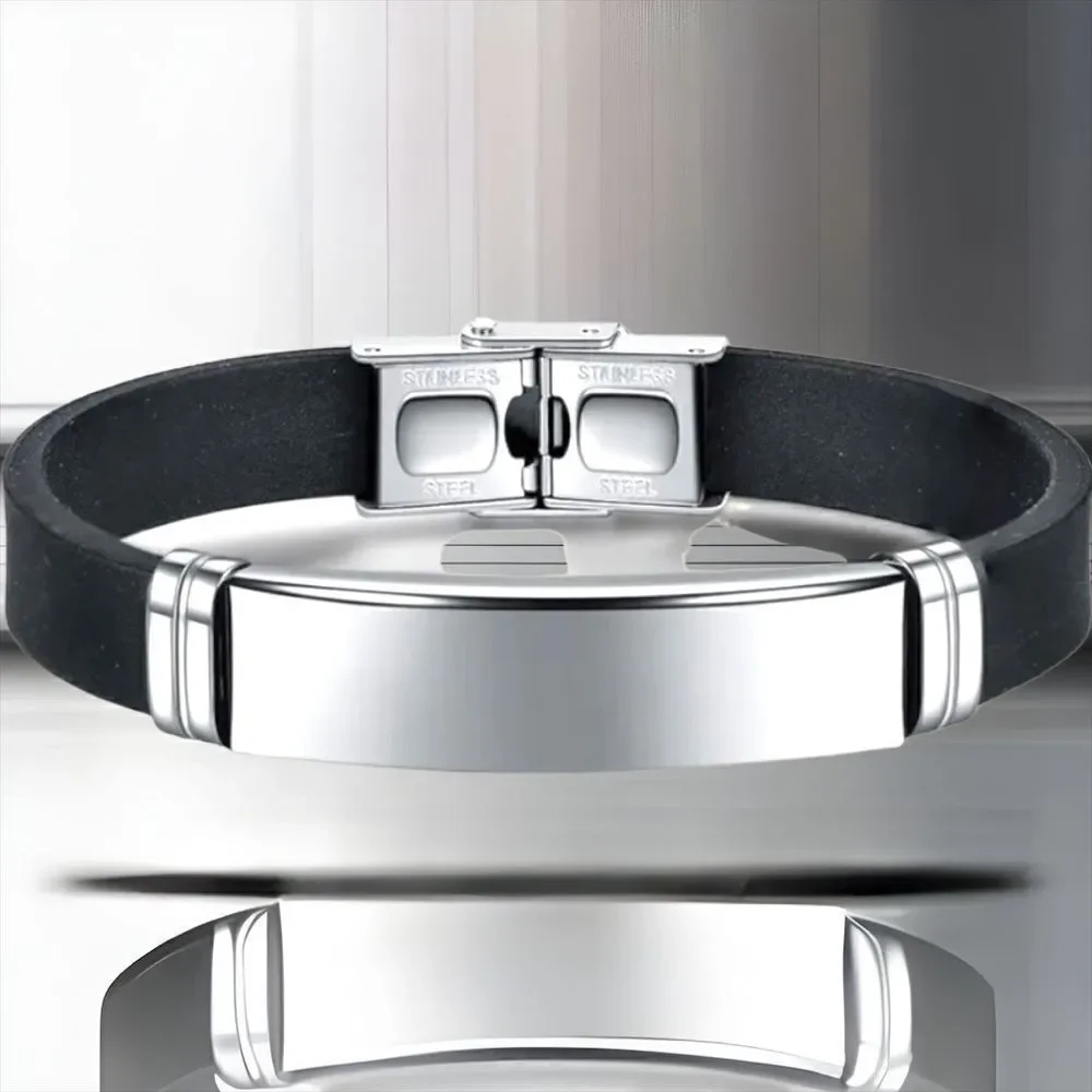 Titanium Steel l Leather Band l Blue, Black, Silver l Men’s Bracelet l New